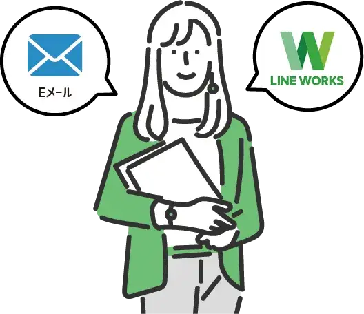 LINE WORKS報告とメール